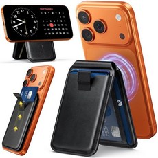 Fshyos 업그레이드된 Mag-Safe 지갑 드로스트링 포함 경량 비건 가죽 마그네틱 카드 홀더 조절 가능한 휴대폰 지갑 스탠드 마그네틱 아이폰 12-17 시리즈용 아