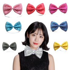 스팡글 리본 보타이 나비 넥타이 반짝이 타이 세트, 12개, 12종혼합세트