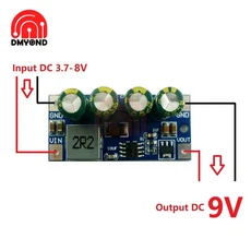 DC 스텝 업 보드 부스트 컨버터 고전력 모듈 단락 보호 3.7V-18V-5V 6V 9V 12V 60W, 03 9V, 03 9V