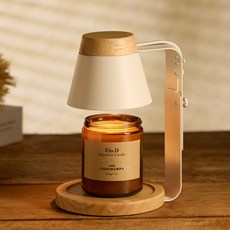 캔들백화점 신제품 높이조절 아르볼 우드 캔들워머 200g 천연소이캔들 세트, 화이트우드 타이머, 샌달우드 Type 200g, 타이머