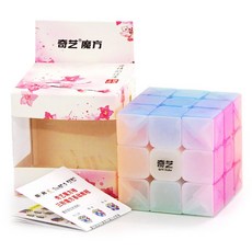 奇藝 魔術方塊 勇士W3階 果凍色 益智減壓玩具, 1個