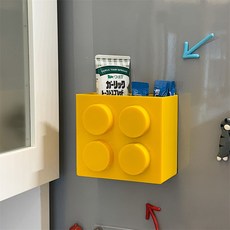 크리 에이 티브 마그네틱 냉장고 보관 상자 주방 밀짚 식기 컨테이너 주최자 휴일 테마 장식, Yellow