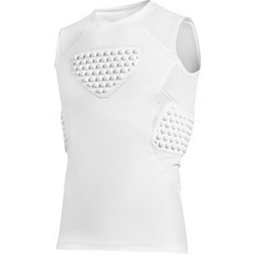 심장 가슴 옆구리 및 등 보호용 VLCMRC 압박 리브 보호대 - 페인트볼 야구 소프트볼 축구 라크로스 골키퍼용 패딩 셔츠 하트 흉골, White, X-Large