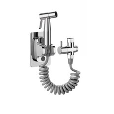 스테인레스 비데 분무기 휴대용 헤드 청소 변기 스프레이 위생 수압 스테인리스 밸브 벽, 수도꼭지 전용 세트 두꺼운 3m 받침대