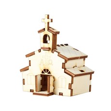 모두의취미 3D목재 어린이 아동 교구 입체퍼즐모형 시리즈, 1개, 아기 교회, 1피스