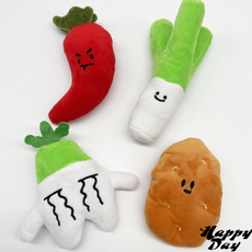 위드어스 해피데이 야채가게 봉제 토이 강아지 삑삑이 장난감 인형, 1개, 해피데이_앵그리 홍고추