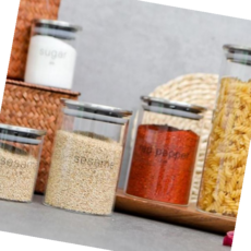 양념병 세리에 내열유리 원형 캐니스터(3사이즈) (중(550ml))