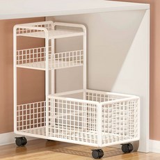 책상밑 수납 선반 바퀴 스탠딩 문서 정리 이동식, 1개, 화이트