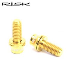 RISK TC4鈦合金 M5x12mm帶墊片水壺架螺絲, 1個, 金色