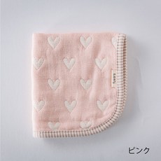 fuwara 嬰兒紗布手帕 粉色愛心