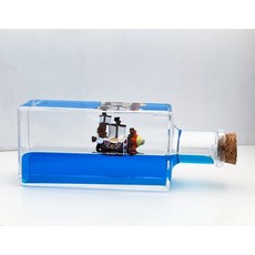 재고 인기 타이타닉 크루즈 유체 드리프트 보틀 탁상 장식 소품 생일 선물, 태양 아래 래프팅 보트