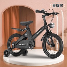 兒童自行車鎂合金碟剎男女孩帶輔助輪3-6歲單車學生車寶寶踏板車, 1個, 黑色輻條輪抱閘:12寸適合85-100釐米身高
