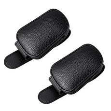 Meliya 선글라스 홀더 2개 마그네틱 가죽 티켓 카드 클립 자동차 선바이저 액세서리용 다양한 크기의 안경용 블랙. 271058, Meliya 마그네틱 가죽 선글라스 홀더 및 티켓 카드