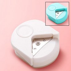 예삐스토어 1+1 종이 모서리 재단 원형 펀치 라운드 라운드 모서리 테두리 코너 칼 커터, 1세트, 원형민트+원형화이트
