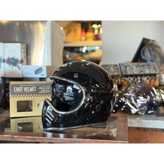 捷寶騎士部品 chief Athena MKII 內置鏡片 彩繪 小帽體 越野風格 山車帽, 銀邊條亮面鋼琴黑,XXL, 1個