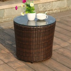 라탄 썬베드 수영장 펜션 리조트 선베드 호텔 철제 S자곡선 야외 휴게 가구용 비치안락체어, 알루미늄 원형 테이블