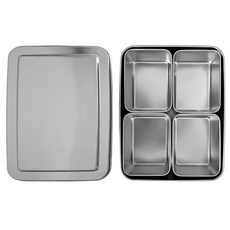 뚜겅있는 스텐레스 반찬 냉장고 칸칸 분리형 밧드 5종, 칸칸 밧드-4칸 사이즈