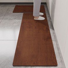 대형 나무무늬 주방매트 특대형 장판 우드, 60*90+60*180cm(2종세트), 나무 반각