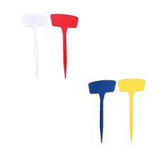 칼라 T형 화분 식물 나무 이름표 45cm 텃밭 화단 화초 모종, 하양