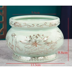 세라믹 불교 도구 가정용 실내 물 공급 컵 꽃병 장식품 사원 풍수 제물 용품 1pc, 01 B