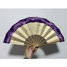 精品摺扇 紫邊花瓣扇面, 如圖所示, 1個