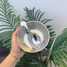 店長精選 雙耳碗 卡沙巴拉勺 韓式米酒不銹鋼小喫碗, 1個, 普通【一件套】普通勺