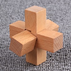 孔明鎖魯班鎖套裝木製高智商益智兒童玩具成人解壓小學生智力解鎖, 1個, Q櫸木材質-好漢（長度7.5cm）