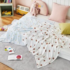 모던하우스 보들보들 뱀부 거즈블랑켓 이불 2P 세트, 베어바나나아이보리민트