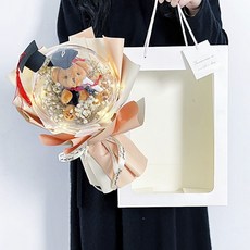 小確幸 畢業花束 走心拍照送同學閨蜜博士帽小熊公仔生日禮物女創意禮品男 畢業花束 國考禮物 畢業季花束 七夕禮物, 1個, 蜜瓜色棕色博士熊