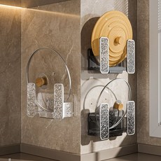 거치대 무타공 도마 걸이 부착식 냄비 뚜껑 23231pc 1(ea), 투명색, 1개