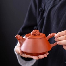 紫砂硃泥瑞獸貔貅石瓢壺(林世科), 1個, 紫砂朱泥瑞獸貔貅石瓢壺(林世科)