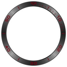 스테인리스젤 링 보호 커버 스크루블 커버 프레임 커버, 검정과 빨강, AMOLED 43MM