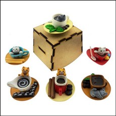 [3323]DIY 흔들 오르골 뮤직박스 고양이 색상랜덤 1개