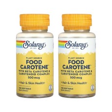 솔라레이 푸드 카로틴 Carotene 500mcg 100소프트젤 2개 카로티노이드 비타민A, 100정