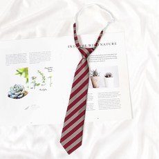 酒紅色學士服配飾 免打領結蝴蝶結 日系學生制服配飾畢業照領帶 男女通用校服配件 #A2440紅色條紋32cm #默認尺寸