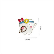 귀여운 치아 뱃지 양치 치위생 배지 치과 굿즈 가방 장식 선물용 브로치 돋보기