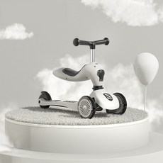 스타일닥터 2in1 킥보드 클래식 유아킥보드 접이식킥보드 수동 두발킥보드, 그레이, 1개