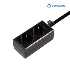 동양 일반 접지형 멀티탭 2구 10m 블랙 DYM-G2F 난연 멀티콘센트 10A 국내생산, 1개