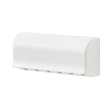 방진 벽걸이 칫솔 홀더 (뚜껑 포함 접착식 6구) 칫솔 보관 정리함, 01 WHITE