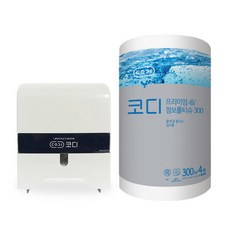코디 프리미엄 점보롤티슈 300M 2겹 4롤 1팩 + 점보롤 윈도우 디스펜서 1개 세트, 4개입