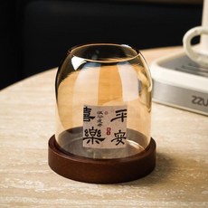 日式復古玻璃水果叉收納罐, 琥珀玻璃果叉罐, 1套