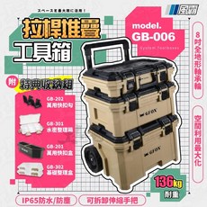 GB-006 系統工具箱 風霸 GFOX 沙色 3件1組 工具盒 收納箱 手推車 附輪, 1個