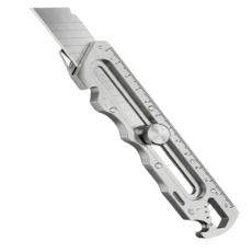 올스텐 미끄럼방지 커터칼 돌기형 손잡이 작업용 박스커터, 1개, 실버