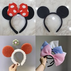 데이올유 미키마우스머리띠 놀이동산 머리띠 미니마우스 리본머리띠, 미키마우스 머리띠, 1개