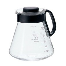 HARIO V60 800ml XVD-80B (하리오) 레인지 서버 2~6잔용 블랙 커피 서버 내열 유리, 상세페이지 참조, 1개, 1ml