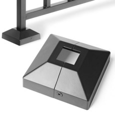 Brukid Post Base Cover Split Type Skirt for Indoor/Outdoor Iron Deck Railing Decorative Covers, 1