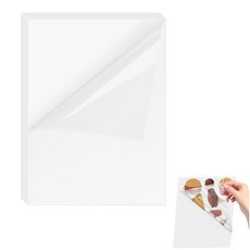 부즈푸 A4 투명 PET스티커 투명 점착식인쇄용지 PET 라벨 스티커 DIY라벨 용지 레이저 잉크젯 인쇄 가능, 50매