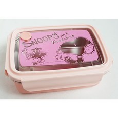 Snoopy 史努比 SP-1614 304不銹鋼密封便當盒 (方) - 粉色/青色, 1個, SP-1831 粉