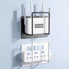 2P 공유기 셋톱박스 거치대 숨기기 정리대, 블랙앤화이트, 1세트