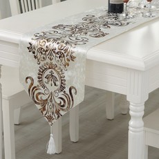 러빙랩 유럽풍 에스닉 테이블 러너, 33 x 160 cm, 아이보리